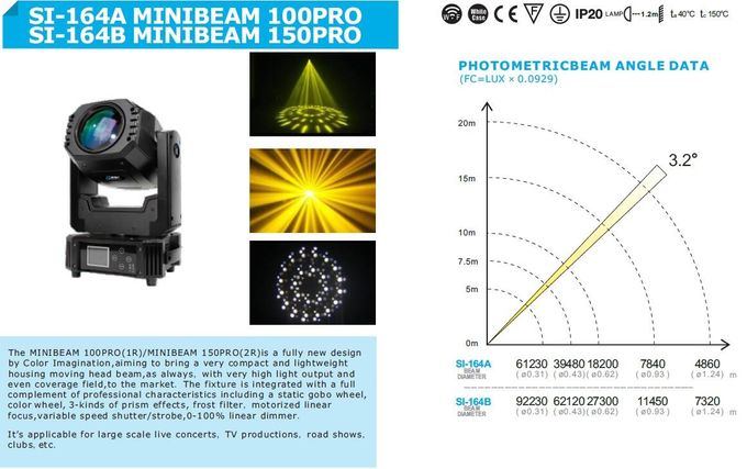 2017 νέα μίνι ακτίνα λαμπτήρων σχεδίου 100W/150W που κινεί το επικεφαλής φως